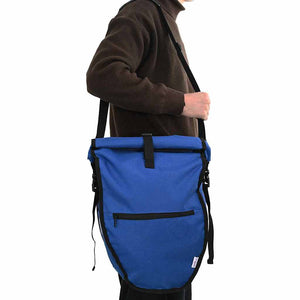 Blaue Fahrradtasche aus Polyester