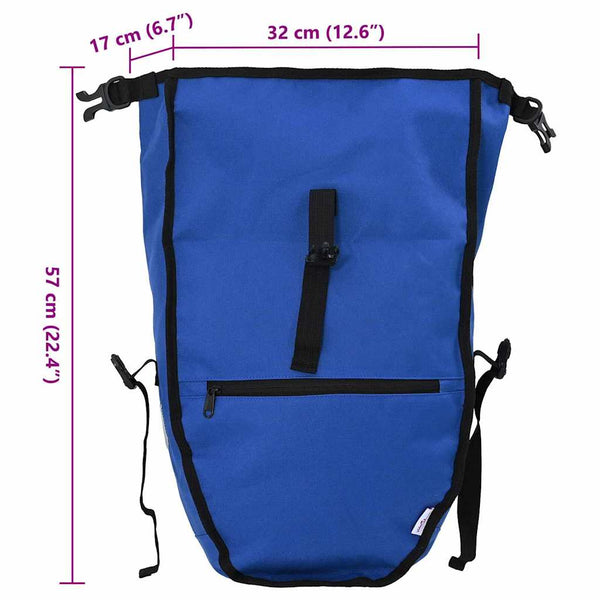 Blaue Fahrradtasche aus Polyester