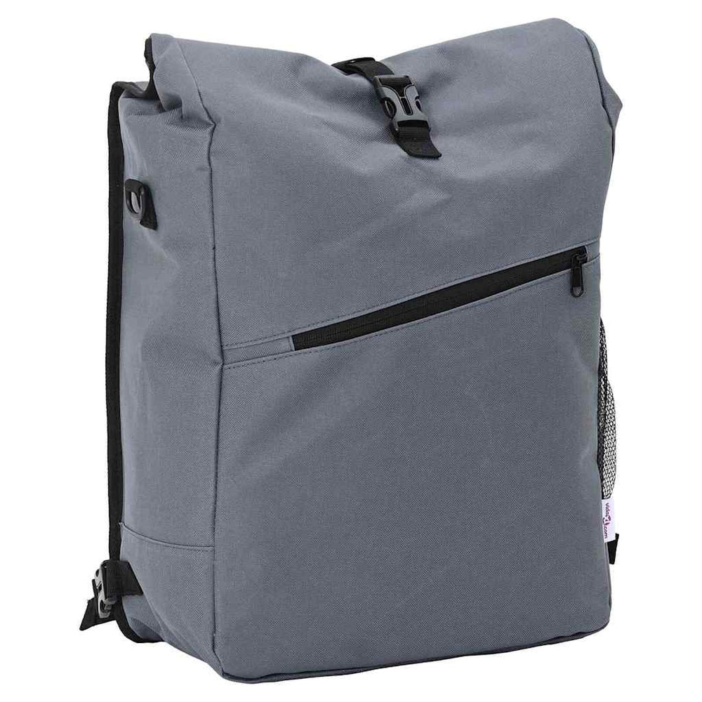 Graue Fahrradtasche aus Polyester, 33x16x60 cm