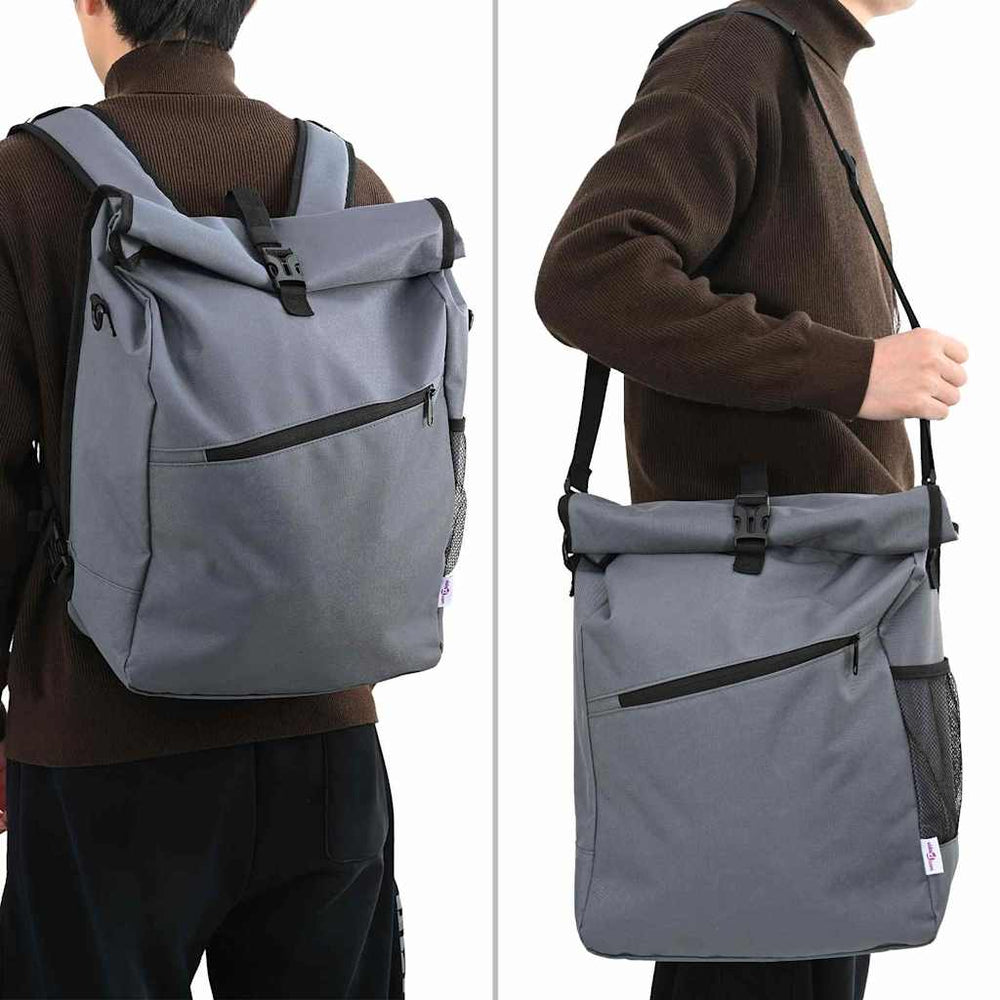 Graue Fahrradtasche aus Polyester, 33x16x60 cm