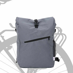 Graue Fahrradtasche aus Polyester, 33x16x60 cm