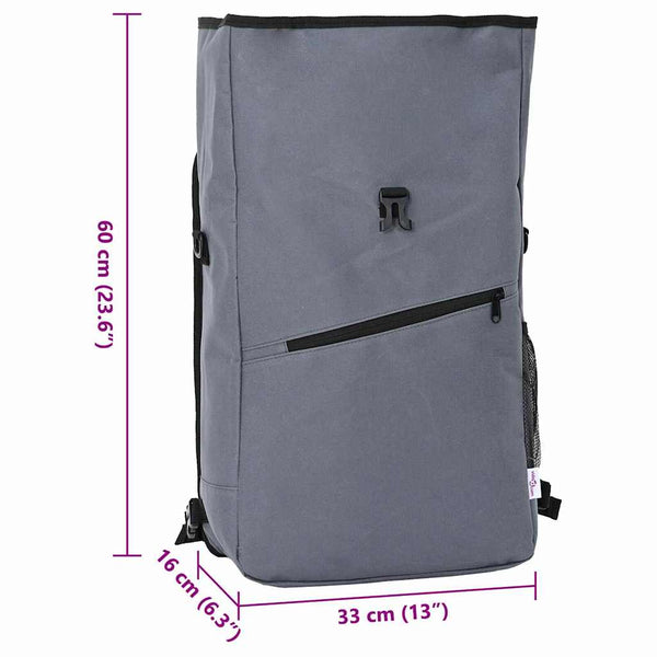 Graue Fahrradtasche aus Polyester, 33x16x60 cm