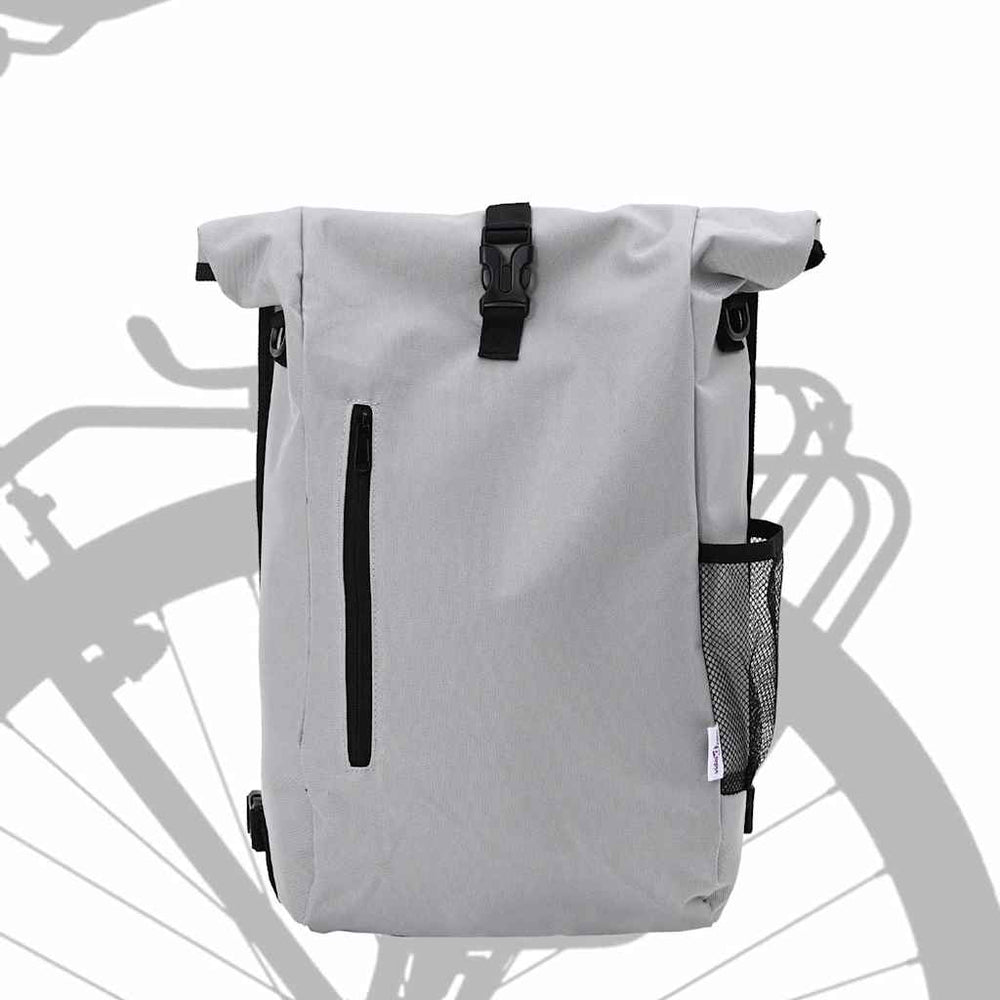 Graue Fahrradtasche aus Polyester, 31x13x58 cm