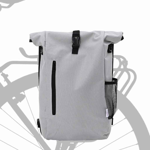 Graue Fahrradtasche aus Polyester, 31x13x58 cm