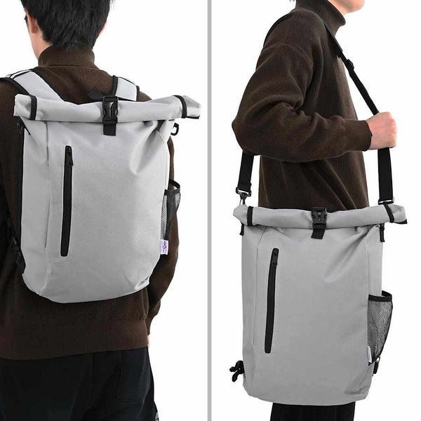 Graue Fahrradtasche aus Polyester, 31x13x58 cm