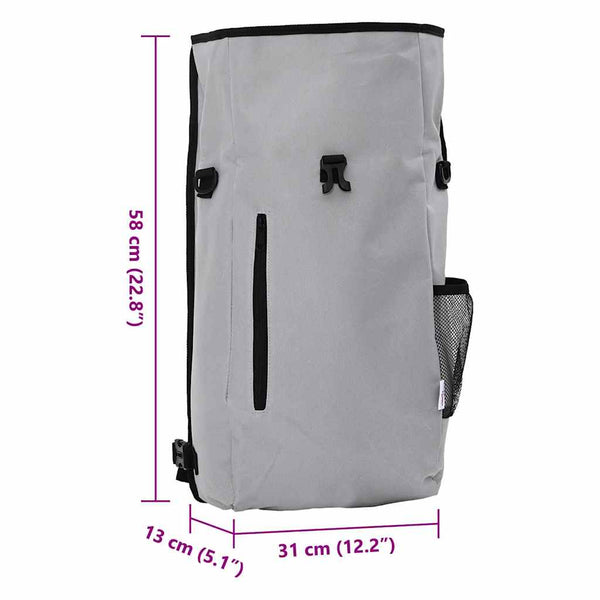 Graue Fahrradtasche aus Polyester, 31x13x58 cm