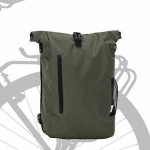 Olive Fahrradtasche aus Polyester, 31x13x58 cm