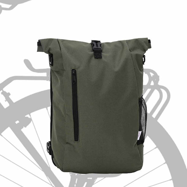 Olive Fahrradtasche aus Polyester, 31x13x58 cm