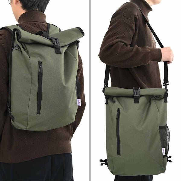 Olive Fahrradtasche aus Polyester, 31x13x58 cm