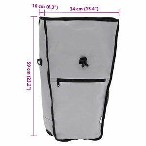Graue Fahrradtasche, 34x16x59 cm