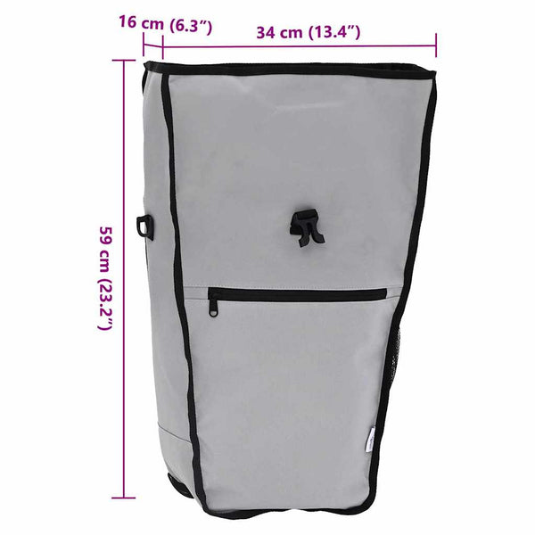 Graue Fahrradtasche, 34x16x59 cm
