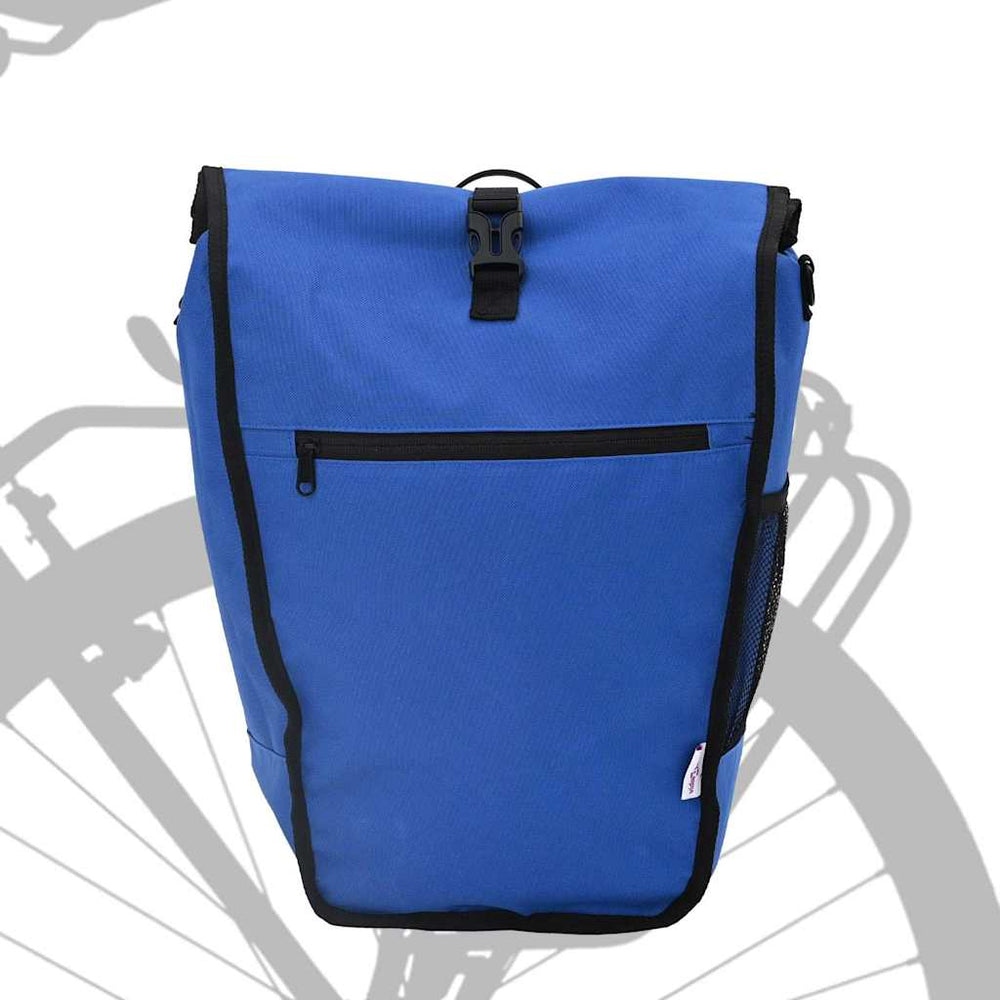 Blaue Fahrradtasche, 34x16x59 cm