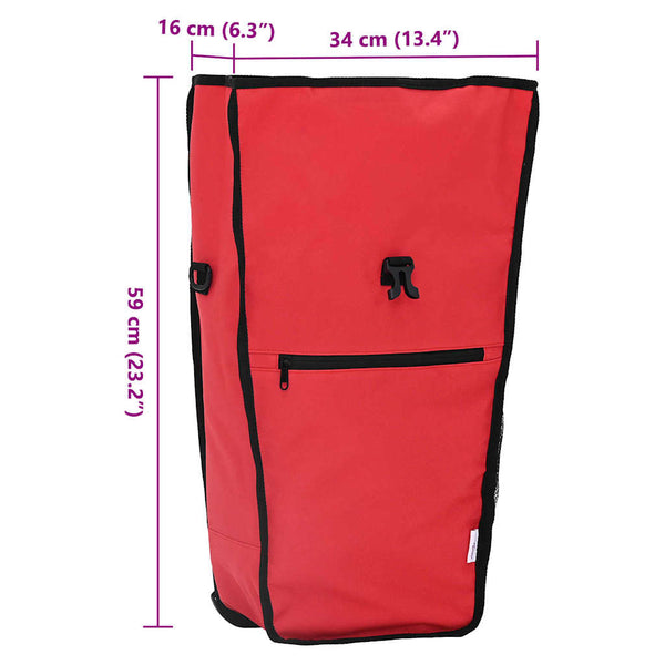 Fahrradtasche Rot, 34x16x59 cm