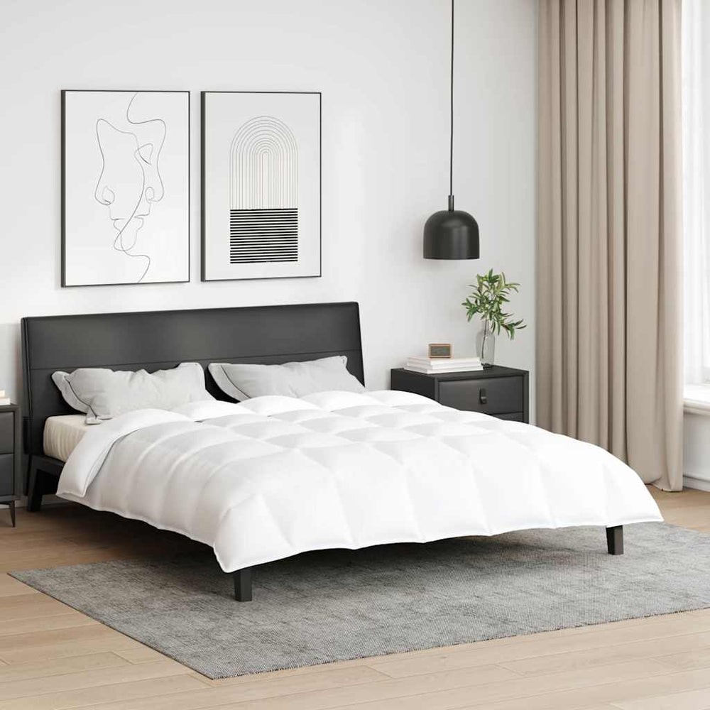 Winterbettdecke 240x200 cm Federfüllung Weiß