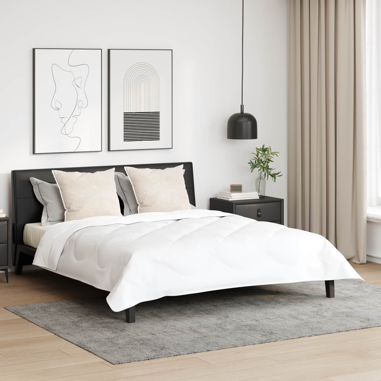 Kopfkissen 2er Set Weiß 80x80 cm Baumwolle