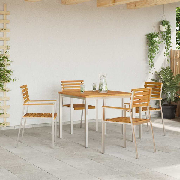 Akazienholz Gartenstühle 4er Set