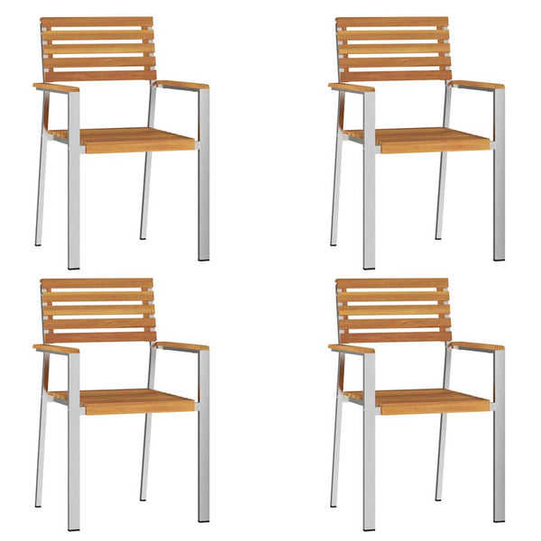 Akazienholz Gartenstühle 4er Set