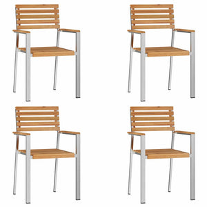 Teak Gartenstuhl 4er Set, geölt