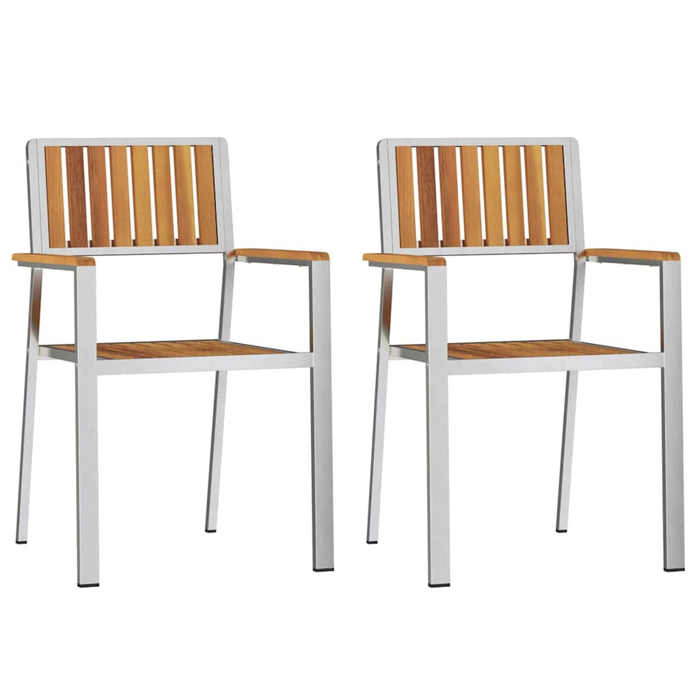 vidaXL Chaises de jardin 2 pcs Marron 56 x 54,5 x 87 cm Bois d'acacia massif