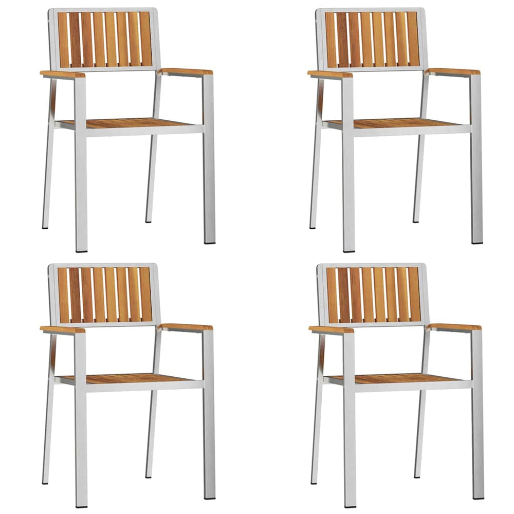 Gartenstühle 4er Set Akazienholz Braun