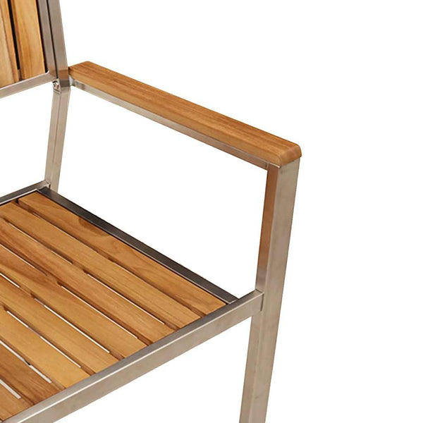 Gartenstühle 2er Set, Teakholz Braun
