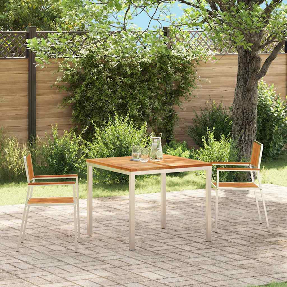 Gartenstühle 2er Set, Teakholz Braun