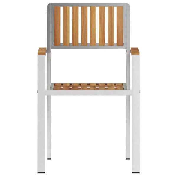 Gartenstühle 2er Set, Teakholz Braun
