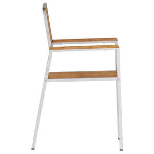 Gartenstühle 2er Set, Teakholz Braun