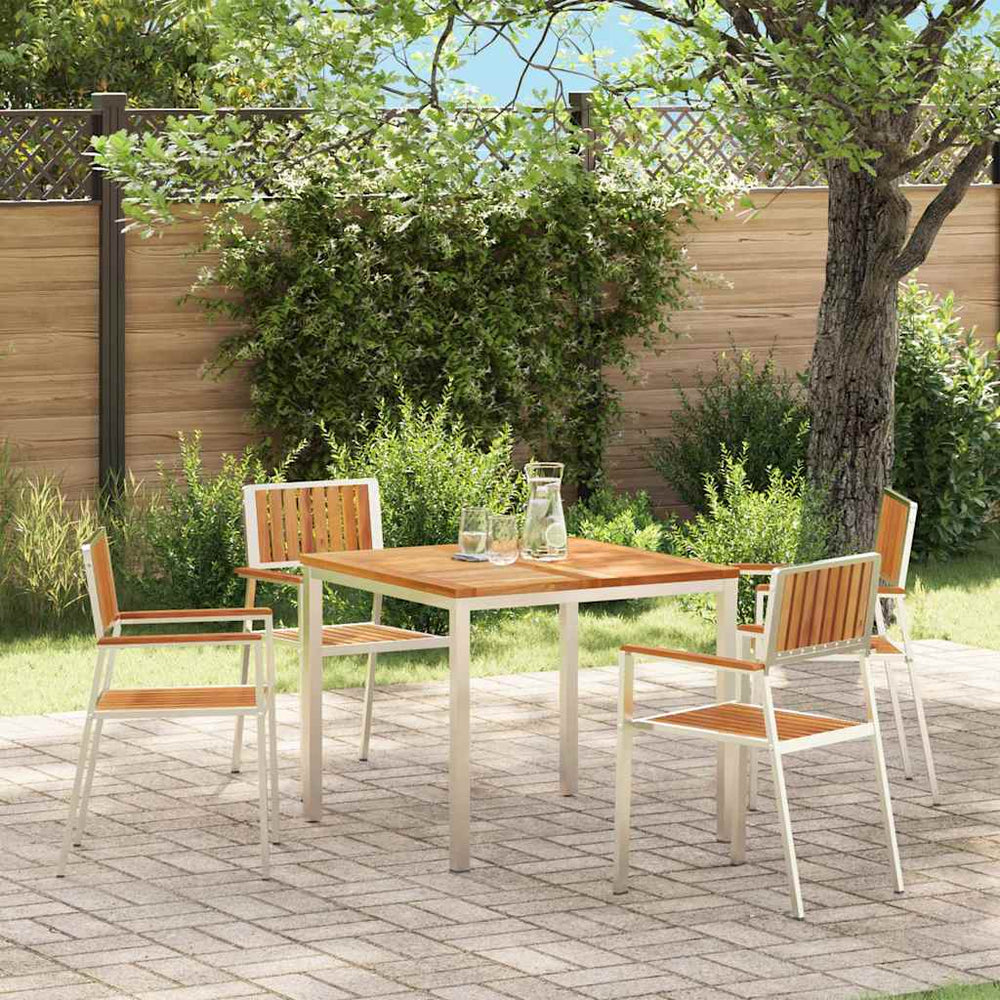 Gartenstuhl 4er Set Braun Teakholz