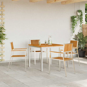 Gartenstuhl 4er Set Braun Teakholz