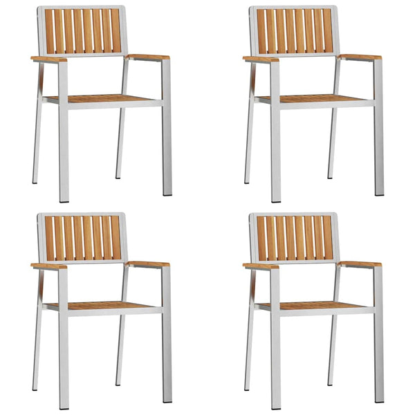 Gartenstuhl 4er Set Braun Teakholz