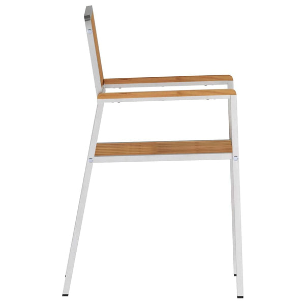 Gartenstuhl 4er Set Braun Teakholz