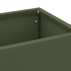 Metall-Schirmständer mit Stauraum Olivgrün