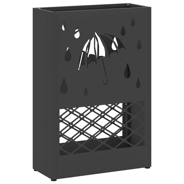 Schirmständer Schwarz Stahl 28x12x41cm