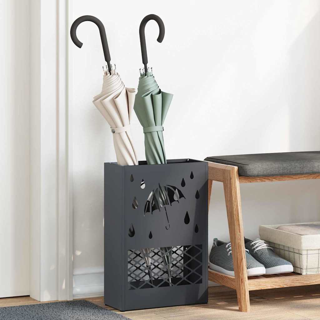 vidaXL Support de parasol anthracite 28 x 12 x 41 cm acier