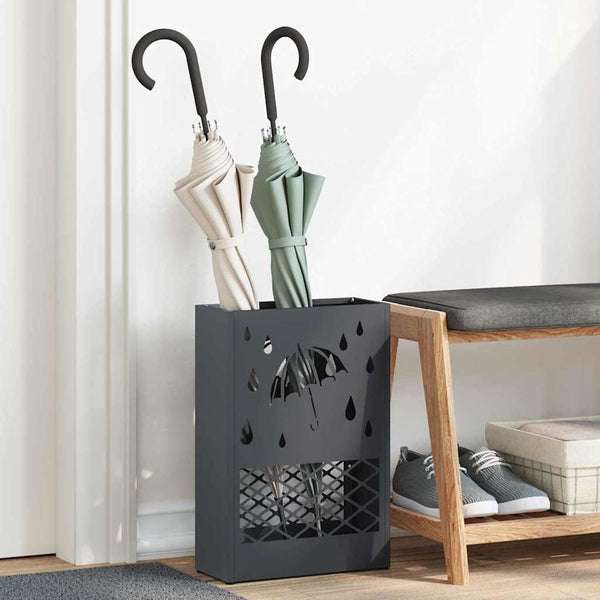 vidaXL Support de parasol anthracite 28 x 12 x 41 cm acier