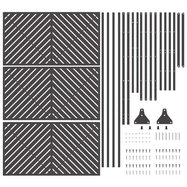 Schwarzer Stahl Sichtschutz 100x50x180cm