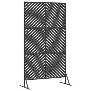 Schwarzer Stahl Sichtschutz 100x50x180cm