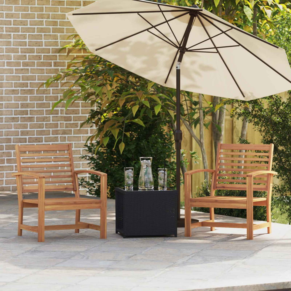 vidaXL Lot de 2 chaises marron 65 x 60 x 76,5 cm Bois de teck massif