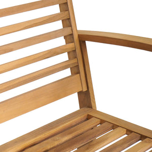 Gartenbank und Tisch Set Teak Massivholz Braun