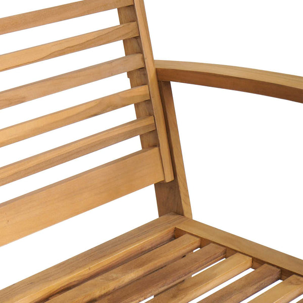 Gartenbank und Tisch Set Teak Massivholz Braun