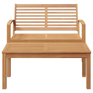 Gartenbank und Tisch Set Teak Massivholz Braun