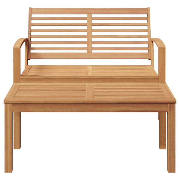 Gartenbank und Tisch Set Teak Massivholz Braun