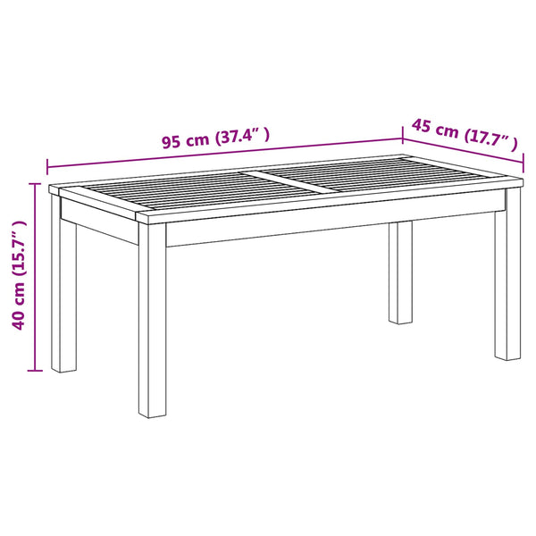 Gartenbank und Tisch Set Teak Massivholz Braun