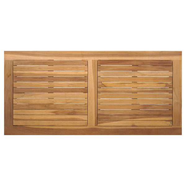 Gartenbank und Tisch Set Teak Massivholz Braun
