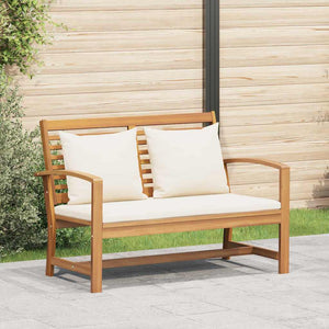 Teak Bank Braun Creme 110cm