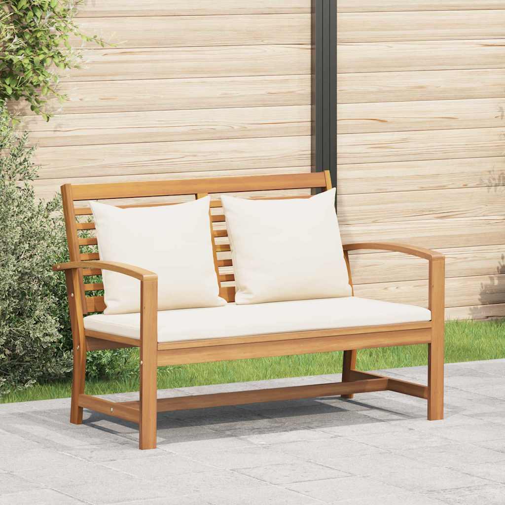 Teak Bank Braun Creme 110cm