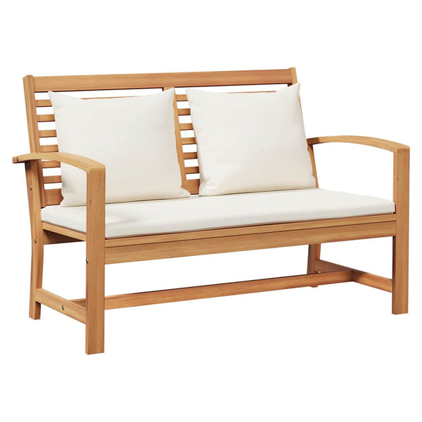 Teak Bank Braun Creme 110cm