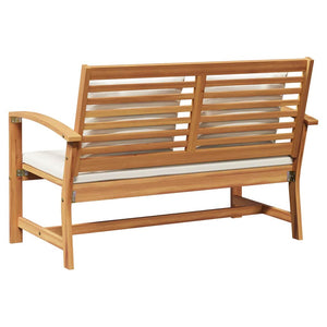 Teak Bank Braun Creme 110cm