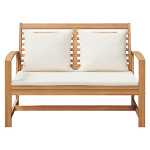Teak Bank Braun Creme 110cm